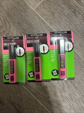 3X Maybelline Great Lash Mascara #100 Blackest Black